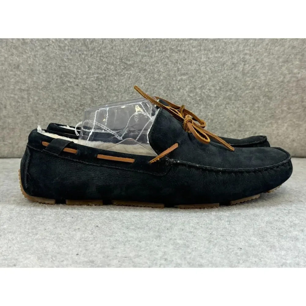 Rockport Rhyder Tie Slipper Moccasin Driver NAVY Suede Leather - Size 10M